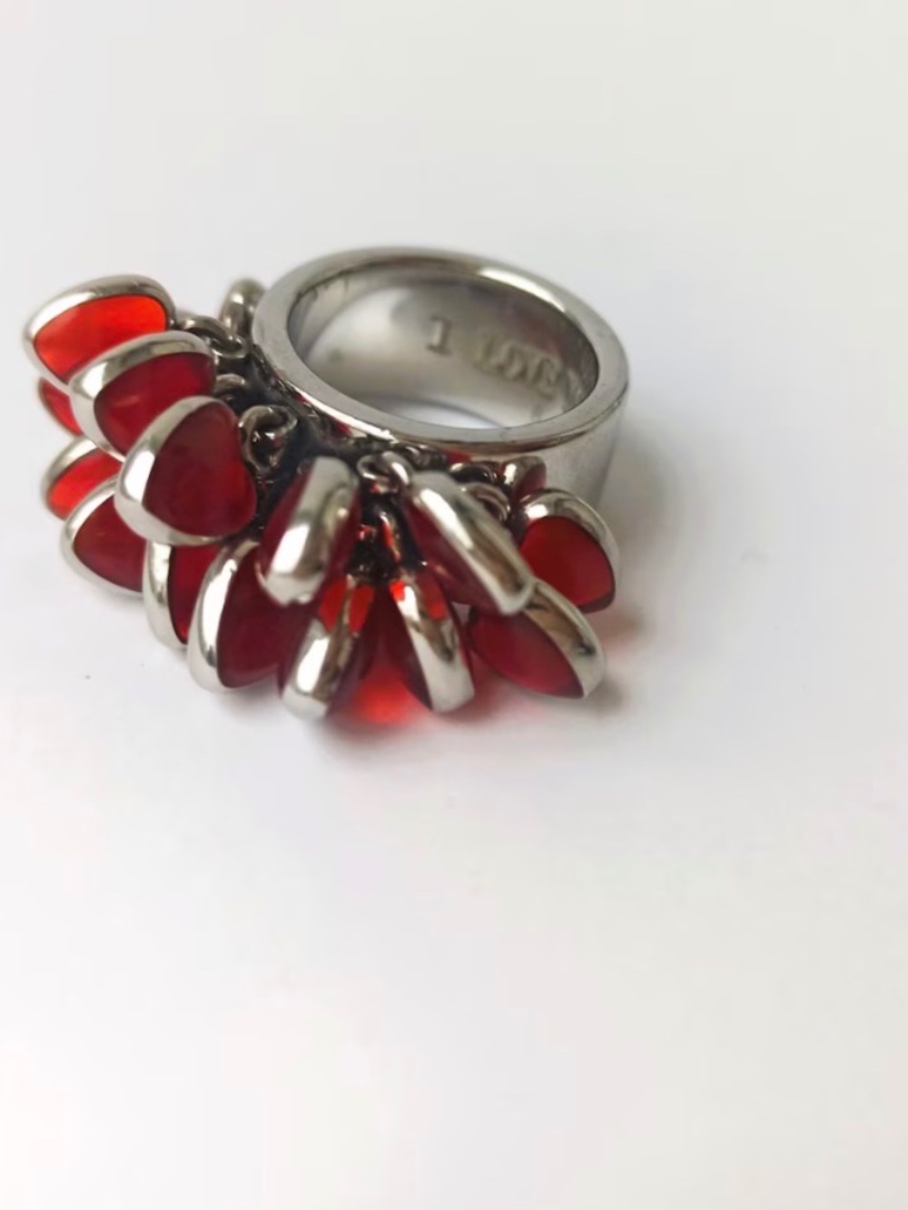Vintage I Love you Explosion Red Swatch Bijoux Ring